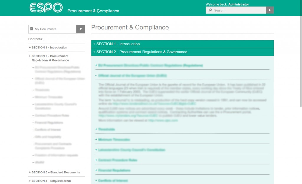 ESPO bespoke backend development Leicester