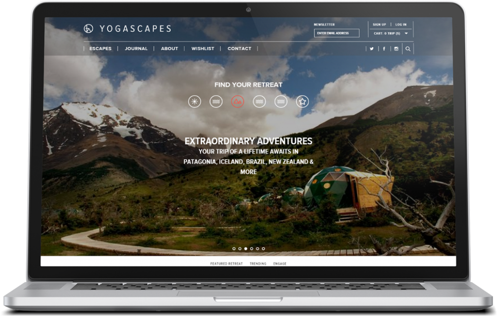 Yogascapes ecommerce website development