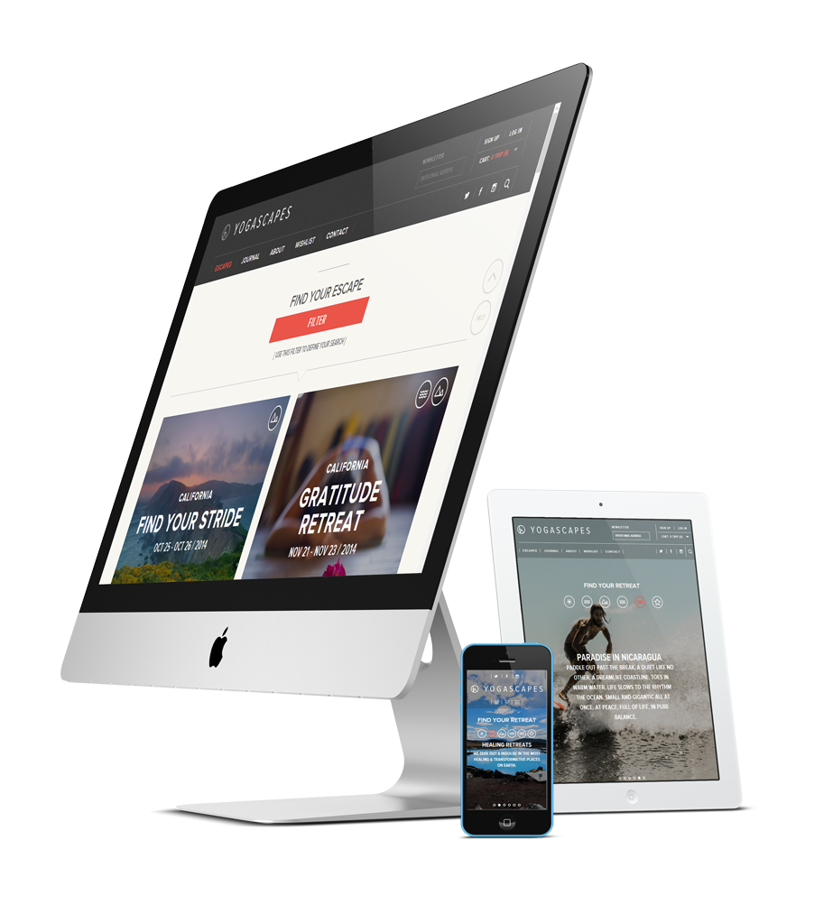 Yogascapes eCommerce booking website development