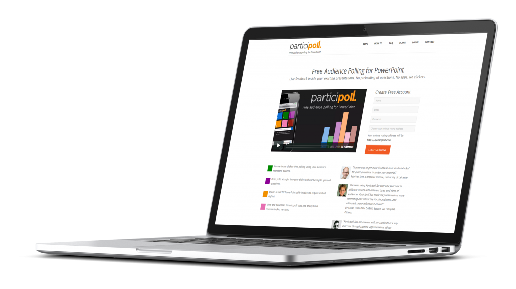 Participoll website development screenshot